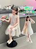 Vestido de Niña Verano 2025 Nuevo Infantil Elegante Delgada Moda Vestido Chaleco Princesa de Malla con Lentejuelas para Bebé