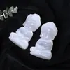 Adorno tallado de Buda para bebé translúcido de yeso transfronterizo, Buda pequeño hecho de piedra en bruto, artesanía de cristal para decoración del hogar regalo