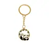Llavero Colgante de Metal con Dibujo Animado Estilo Chino de Panda Decoración Linda para Bolso Llavero de Coche Pequeño Regalo