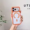 Capa de celular anti-queda dois em um fosca semitransparente adequada para Apple 17ProMax, capa protetora simples Magsafe