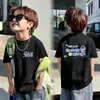 Camiseta de verano para niño estilo coreano, corte holgado para niños de mediana edad, nuevo modelo 2026, top transpirable 100% algodón para niños