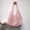 Bolsa de Punto Mismo Estilo de Blogger ¡Súper Popular! Bolso Tejido Calado Estilo Coreano para Vacaciones Perezosas, Nuevo Modelo para Primavera/Verano 2026
