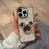 Espejo con Cabeza de Mickey de Diamantes Adecuado para Teléfono Móvil Apple 17Promax Iphone16Pro Funda para Teléfono con Diamantes Tachonada de Estrellas