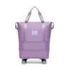 Bolsa de Fitness Viaje de Negocios Doble Capa Expandible Gran Capacidad Bolsa de Equipaje Almacenamiento Ruedas Universales Separación Seco y Húmedo Bolsa para Viajes Cortos