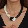 Moda Europea y Americana Color Negro y Blanco Contrastante Joyería Elegante Simple y Versátil para Clavícula Venta al por Mayor Accesorios Nuevos Transfronterizos Venta al por Mayor