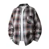 Camisa Masculina Xadrez Outono 2026 Transfronteiriça, Casual de Caimento Solto, Marca Tendência, Camisa Versátil Top Jaqueta