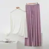Novo Conjunto de Loungewear Feminino de Manga Longa e Calça Longa, com Textura Modal, Gola Alta, Caimento Solto, que Pode Ser Usado na Rua