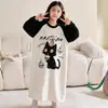 Pijama de franela para niñas para otoño e invierno, ropa de dormir engrosada para niños, bata larga de forro polar de coral para niñas mayores, ropa de estar