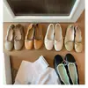 Zapatos de ballet de tacón bajo con lazo de colores para mujer, nuevo estilo primavera/verano, cómodos y versátiles zapatos planos de abuela, zapatos de un solo color de punta poco profunda