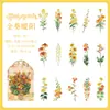 Yuezhen Riacho de Flores Espectro de Cores Pacote de Adesivos Florais Vintage Material de Decoração para Diário de Flores em Aquarela