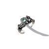 Anillo de Zirconia Dulce y Fresco Microincrustada para Mujer, Diseño de Flor de Cruzado Retro, Nuevo Anillo Abierto, Anillo para Dedo Índice Punk Hip-Hop, Moderno