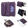 Adecuado para teléfonos móviles iPhone, Soporte Magnético para Tarjetas Magsafe, Soporte con Cargador Inalámbrico Magnético para Samsung, Funda de Cuero Retro