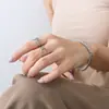 Anillo simple geométrico irregular de moda ins europeo y americano para mujer, joyería de acero de titanio chapado en oro de 18k, venta al por mayor