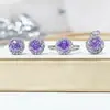 Brincos de Zircônia Korean Style Super Brilhante Corte Flor de Gelo Redondos Gesien Jewelry Anel de Moda Casual Brincos Pingente Joias