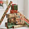 Amazon Navidad Papel Kraft Retro Papel de Regalo Papá Noel Árbol de Navidad Papel de Dibujos Animados