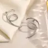 Pendientes Transfronterizos de Acero Inoxidable con Líneas Espirales y Formas Geométricas, Moda Estilo Ol, Diseño Sencillo, Pendientes Chapados en Oro de 18 Quilates