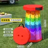 Taburete telescópico portátil personalizado, taburete plegable de arcoíris para exteriores, taburete retráctil ajustable para cambiarse los zapatos, taburete de pesca