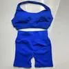 Em Estoque Dfyne Mesmo Estilo Conjunto de Yoga de Alta Elasticidade Top Nadador e Conjunto de Shorts Conjunto de Yoga Fitness Sem Costura