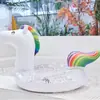 Boia de Unicórnio com Lantejoulas Boia Inflável de Braço com Lantejoulas Suporte Inflável para Água Boia Salva-Vidas 90cm