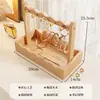 Soporte de exhibición de joyería, soporte de exhibición de pulseras, estante de madera para pulseras de cuentas budistas, estante colgante de almacenamiento para collares y gomas para el cabello