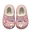 Pantuflas tipo ballet de algodón EVA con estampado floral para niñas, nuevo estilo otoño/invierno 2026, forradas de felpa para mayor calidez