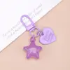 Chaveiro Coração Estrela de Gelatina Acrílico Novo Macaron Versátil Acessório DIY Pingente de Bolsa