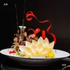 Decoración Plato Sashimi Barco de Chapa de Madera Desechable Taza Cuerno Langosta Australiana Salmón Mariscos Plato Creativo Decoración