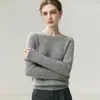 Suéter de Cashmere Feminino Bai Cai Rong Outono/Inverno 2026, Gola Redonda em Tricô Trançado, Design Versátil, Tricô de Lã