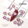 Taladro de uñas rosa luz de luna cristal súper flash amor mariposa cuadrado gordo punta inferior en forma de diamante joyería de uñas fabricantes mayoristas