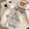Calcetines de Lana Gruesa de Invierno para Mujer Calcetines Japoneses de Tubo Medio Calcetines de Mujer de Colores Bloqueados Cálidos de Moda Calcetines Holgados