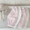 Pantalones Anti-Mosquitos para Niña Verano Delgados Estilo Nuevo Niña Color Sólido Puntos Cuadros Cintura Cordones Pantalones Anti-Mosquitos