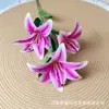 Lírio de Três Cabeças Flor Impressa em 3D Decoração de Mesa de Sala de Jantar de Sala de Estar Arranjo de Flores de Parede de Fundo Flor Artificial Jardim de Monet Fundo 3D Decoração de Casamento