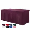 Capa de Mesa Elástica Transfronteiriça, Capa de Mesa Retangular Estilo Saia para Banquetes de 6 pés, Toalha de Mesa Elástica para Escritório de Conferências