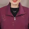 Nueva Moda Primavera y Otoño Cárdigan con Solapa Top Grueso para Mujeres de Mediana Edad y Mayores Estilo Abuela Holgado Tallas Grandes Ropa Exterior Longitud Media