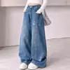 Calça Jeans Scimitar para Meninas 2026 Outono Novidades Crianças Médias e Grandes Calça de Perna Larga Estampada Estrelas Patchwork Calça Longa Casual