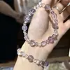 Design de Pulseira de Ametista Natural, Pulseira de Citrino com Pedras Múltiplas, Acessório Zodiacal de Virada de Sorte, Envio Direto da Fábrica de Joias Xiaohongshu