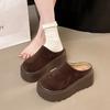 Medias Pantuflas Cerradas Estilo Birkenstock para Mujer, Novedad Primavera y Otoño 2025, Pantuflas Mula Perezosas de Suela Gruesa que Aumentan la Altura