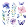 Pegatinas de Tatuaje de Mariposas de Colores al por Mayor Impermeables y de Larga Duración Pegatinas Combinadas de Mariposas Acuarela Soñadoras para Pecho, Cintura y Brazos