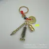 Pingente para Chaveiro com Moedas dos Cinco Imperadores, Cabaça e Torre Wenchang para Sucesso Imediato, Sucesso em Exames e Presentes Criativos para Exames de Admissão ao Ensino Médio e à Faculdade