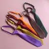 Estilo Coreano Corto Color Sólido Niña Estudiante Hebilla Perezosa sin Nudo Corbata Pequeña Estilo Preppy Negro Rojo Vino Verde Oscuro