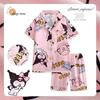 Pijama infantil feminino verão seda gelada manga curta fino crianças Meninos Meninas roupas para ar condicionado traje de casa de verão