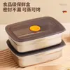 Caja de Conservación de Acero Inoxidable de Grado Alimenticio para Refrigeración y Congelación, Tapa de Micro-Presión, Lonchera Sellada con Tapa