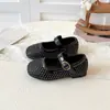 Zapatos de Princesa con Pedrería para Niñas Pequeñas, Nuevo Estilo Primavera/Otoño 2025, Zapatos de Piel para Niños Medianos y Grandes, Estilo Coreano, Suela Suave, Zapatos Casuales de una Sola Pieza