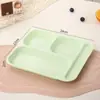 Bandeja de Refeição Compartimentada Plástico de Grau Alimentício Comercial Bandeja de Fast Food Cantina de Estudante e Funcionário Bandeja de Refeição com Múltiplos Compartimentos Bandeja para Perda de Peso Atacado