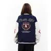 Chaqueta de Marca de Moda con Estampado de Letras y Insignia Retro Americana Nueva 2026 para Mujer, Chaqueta de Béisbol Casual Holgada Estilo Universitario de Otoño
