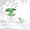 Flores pequeñas artificiales de cristal, calas, rosas, lirios, peonías y pájaros, juego de adorno de flores eternas, regalos extranjeros transfronterizos