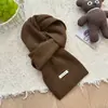 Cachecol de Lã Macio Versátil de Cor Sólida para Mulheres Outono e Inverno Estiloso Branqueador Cachecol de Lã Estudante para Homens Fabricante