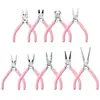 Suministro del Fabricante Juego de Pinzas para Joyería Rosa de Diez Piezas Pinzas para Manualidades DIY Pinzas de Punta Fina Rosadas Cuentas