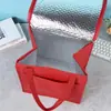 Bolsa Aislante Roja Impermeable y a Prueba de Aceite Bolsa de Tela No Tejida para Catering y Comida para Llevar Papel de Aluminio Engrosado Bolsa Aislante para Conservar la Frescura de Frutas y Verduras
