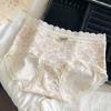 Ropa interior antibacteriana 10A para mujer, Floral Girl, Algodón puro, Borde de encaje, Cintura media, Cubre cadera, Algodón puro, Entrepierna extendida, Calzones de mujer